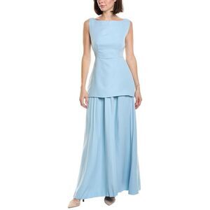 Hl Affair Womens 2Pc Top & Pleated Maxi Skirt Set, Blue